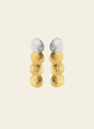 Lily earrings, 4 pieces, silver/gold-plated silver, small