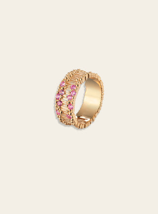Tiara ring with sapphires, gold