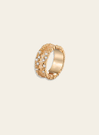 Tiara diamond ring, gold
