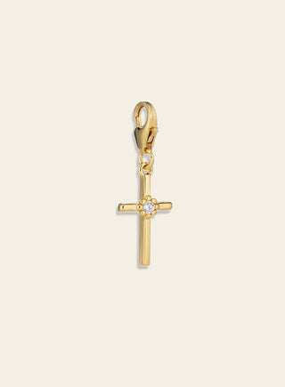 Daisy risti charm, keltakullattua hopeaa