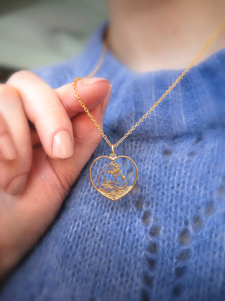 Lumoava x Moomin: Rakkaus sydän pendant, gold plated silver