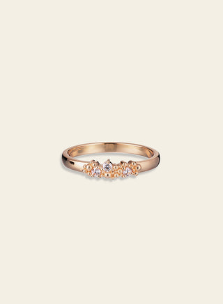Tiara ring with diamonds 2.4mm, yellow gold